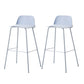 Indoor Glam Armless Low Back Bar Stool Plastic Stool with Steel Legs