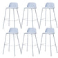 Indoor Glam Armless Low Back Bar Stool Plastic Stool with Steel Legs