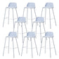 Indoor Glam Armless Low Back Bar Stool Plastic Stool with Steel Legs
