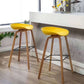 Indoor Plastic Bucket Seat Scandinavian Armless Bar Height Stool with Wood Legs Clearhalo 'Bar Furniture' 'Bar Stools' 'bar_stools' 'furn' 'furn_bar_stools' 'Furniture' 'Kitchen & Dining Furniture' 6556311