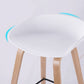 Indoor Plastic Bucket Seat Scandinavian Armless Bar Height Stool with Wood Legs Clearhalo 'Bar Furniture' 'Bar Stools' 'bar_stools' 'furn' 'furn_bar_stools' 'Furniture' 'Kitchen & Dining Furniture' 6556313
