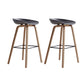 Indoor Plastic Bucket Seat Scandinavian Armless Bar Height Stool with Wood Legs Grey 2 Piece Set Clearhalo 'Bar Furniture' 'Bar Stools' 'bar_stools' 'furn' 'furn_bar_stools' 'Furniture' 'Kitchen & Dining Furniture' 6556320