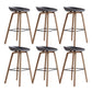 Indoor Plastic Bucket Seat Scandinavian Armless Bar Height Stool with Wood Legs Grey 6 Piece Set Clearhalo 'Bar Furniture' 'Bar Stools' 'bar_stools' 'furn' 'furn_bar_stools' 'Furniture' 'Kitchen & Dining Furniture' 6556322