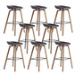 Indoor Plastic Bucket Seat Scandinavian Armless Bar Height Stool with Wood Legs Grey 8 Piece Set Clearhalo 'Bar Furniture' 'Bar Stools' 'bar_stools' 'furn' 'furn_bar_stools' 'Furniture' 'Kitchen & Dining Furniture' 6556323