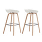 Indoor Plastic Bucket Seat Scandinavian Armless Bar Height Stool with Wood Legs White 2 Piece Set Clearhalo 'Bar Furniture' 'Bar Stools' 'bar_stools' 'furn' 'furn_bar_stools' 'Furniture' 'Kitchen & Dining Furniture' 6556328
