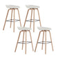 Indoor Plastic Bucket Seat Scandinavian Armless Bar Height Stool with Wood Legs White 4 Piece Set Clearhalo 'Bar Furniture' 'Bar Stools' 'bar_stools' 'furn' 'furn_bar_stools' 'Furniture' 'Kitchen & Dining Furniture' 6556329
