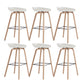 Indoor Plastic Bucket Seat Scandinavian Armless Bar Height Stool with Wood Legs White 6 Piece Set Clearhalo 'Bar Furniture' 'Bar Stools' 'bar_stools' 'furn' 'furn_bar_stools' 'Furniture' 'Kitchen & Dining Furniture' 6556330
