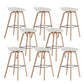 Indoor Plastic Bucket Seat Scandinavian Armless Bar Height Stool with Wood Legs White 8 Piece Set Clearhalo 'Bar Furniture' 'Bar Stools' 'bar_stools' 'furn' 'furn_bar_stools' 'Furniture' 'Kitchen & Dining Furniture' 6556331