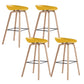 Indoor Plastic Bucket Seat Scandinavian Armless Bar Height Stool with Wood Legs Yellow 4 Piece Set Clearhalo 'Bar Furniture' 'Bar Stools' 'bar_stools' 'furn' 'furn_bar_stools' 'Furniture' 'Kitchen & Dining Furniture' 6556333