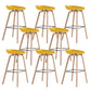 Indoor Plastic Bucket Seat Scandinavian Armless Bar Height Stool with Wood Legs Yellow 8 Piece Set Clearhalo 'Bar Furniture' 'Bar Stools' 'bar_stools' 'furn' 'furn_bar_stools' 'Furniture' 'Kitchen & Dining Furniture' 6556335