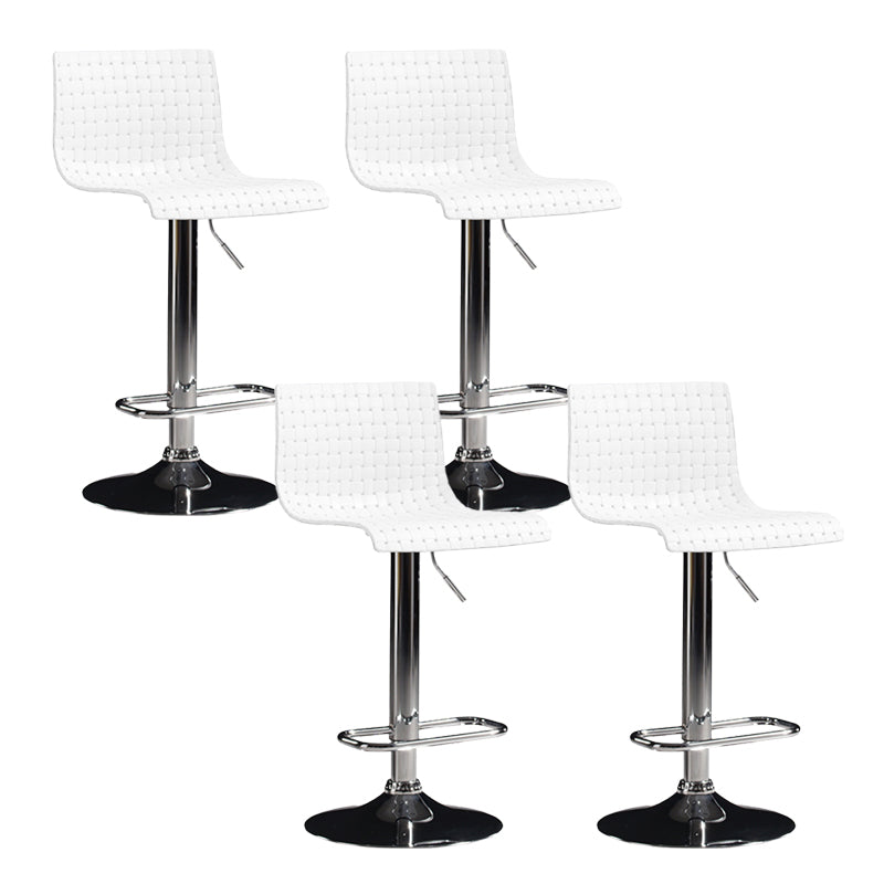 Plastic Bar Stool Adjustable Height Counter Stool for Bristol White 4 Piece Set Clearhalo 'Bar Furniture' 'Bar Stools' 'bar_stools' 'furn' 'furn_bar_stools' 'Furniture' 'Kitchen & Dining Furniture' 6556349