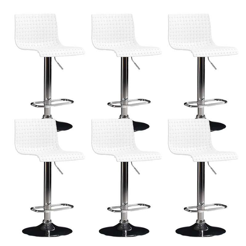 Plastic Bar Stool Adjustable Height Counter Stool for Bristol White 6 Piece Set Clearhalo 'Bar Furniture' 'Bar Stools' 'bar_stools' 'furn' 'furn_bar_stools' 'Furniture' 'Kitchen & Dining Furniture' 6556351