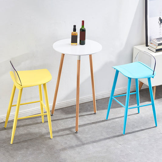 Indoor Glam Low Back Bar Stool Armless Metal and Plastic Bar Stool