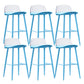 Indoor Glam Low Back Bar Stool Armless Metal and Plastic Bar Stool