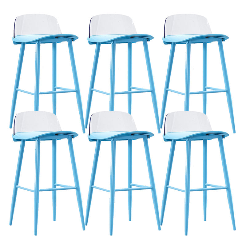 Indoor Glam Low Back Bar Stool Armless Metal and Plastic Bar Stool