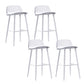Indoor Glam Low Back Bar Stool Armless Metal and Plastic Bar Stool