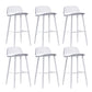Indoor Glam Low Back Bar Stool Armless Metal and Plastic Bar Stool