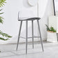 Indoor Glam Low Back Bar Stool Armless Metal and Plastic Bar Stool