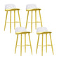 Indoor Glam Low Back Bar Stool Armless Metal and Plastic Bar Stool