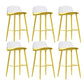 Indoor Glam Low Back Bar Stool Armless Metal and Plastic Bar Stool