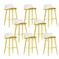 Indoor Glam Low Back Bar Stool Armless Metal and Plastic Bar Stool