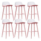 Indoor Glam Low Back Bar Stool Armless Metal and Plastic Bar Stool