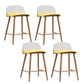 Indoor Glam Low Back Bar Stool Armless Metal and Plastic Bar Stool