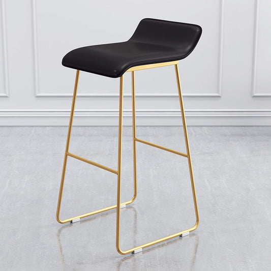 Leather Bar Stool Backless Counter Stool for Bristol with Gold Frame