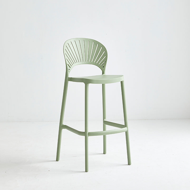 Industrial Armless Low Back Bar Stool Indoor Stackable Plastic Bar Stool Green 1 Piece Clearhalo 'Bar Furniture' 'Bar Stools' 'bar_stools' 'furn' 'furn_bar_stools' 'Furniture' 'Kitchen & Dining Furniture' 6556429