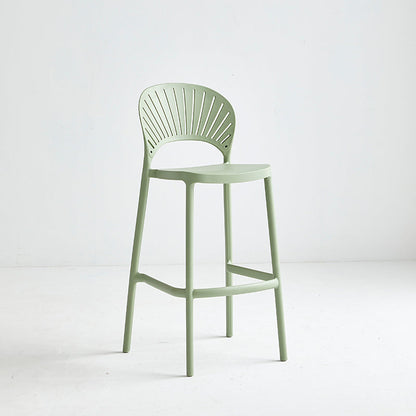 Industrial Armless Low Back Bar Stool Indoor Stackable Plastic Bar Stool Green 1 Piece Clearhalo 'Bar Furniture' 'Bar Stools' 'bar_stools' 'furn' 'furn_bar_stools' 'Furniture' 'Kitchen & Dining Furniture' 6556429