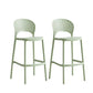 Industrial Armless Low Back Bar Stool Indoor Stackable Plastic Bar Stool Green 2 Piece Set Clearhalo 'Bar Furniture' 'Bar Stools' 'bar_stools' 'furn' 'furn_bar_stools' 'Furniture' 'Kitchen & Dining Furniture' 6556431