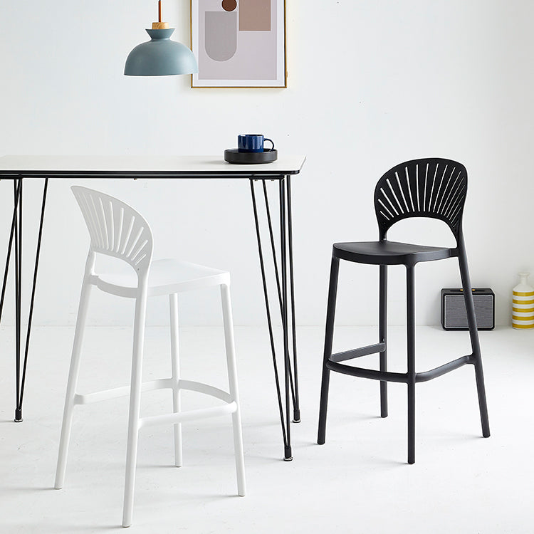 Industrial Armless Low Back Bar Stool Indoor Stackable Plastic Bar Stool Clearhalo 'Bar Furniture' 'Bar Stools' 'bar_stools' 'furn' 'furn_bar_stools' 'Furniture' 'Kitchen & Dining Furniture' 6556433