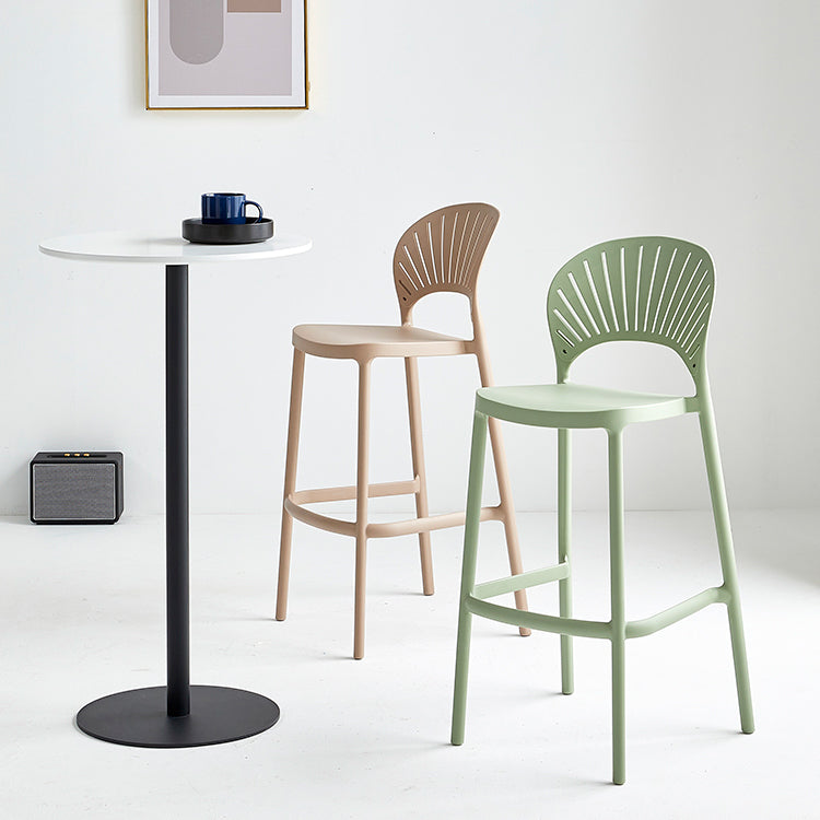 Industrial Armless Low Back Bar Stool Indoor Stackable Plastic Bar Stool Clearhalo 'Bar Furniture' 'Bar Stools' 'bar_stools' 'furn' 'furn_bar_stools' 'Furniture' 'Kitchen & Dining Furniture' 6556434