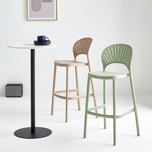 Industrial Armless Low Back Bar Stool Indoor Stackable Plastic Bar Stool Clearhalo 'Bar Furniture' 'Bar Stools' 'bar_stools' 'furn' 'furn_bar_stools' 'Furniture' 'Kitchen & Dining Furniture' 6556434