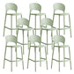 Industrial Armless Low Back Bar Stool Indoor Stackable Plastic Bar Stool Green 8 Piece Set Clearhalo 'Bar Furniture' 'Bar Stools' 'bar_stools' 'furn' 'furn_bar_stools' 'Furniture' 'Kitchen & Dining Furniture' 6556437