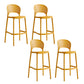 Industrial Armless Low Back Bar Stool Indoor Stackable Plastic Bar Stool Yellow 4 Piece Set Clearhalo 'Bar Furniture' 'Bar Stools' 'bar_stools' 'furn' 'furn_bar_stools' 'Furniture' 'Kitchen & Dining Furniture' 6556443