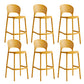 Industrial Armless Low Back Bar Stool Indoor Stackable Plastic Bar Stool Yellow 6 Piece Set Clearhalo 'Bar Furniture' 'Bar Stools' 'bar_stools' 'furn' 'furn_bar_stools' 'Furniture' 'Kitchen & Dining Furniture' 6556445