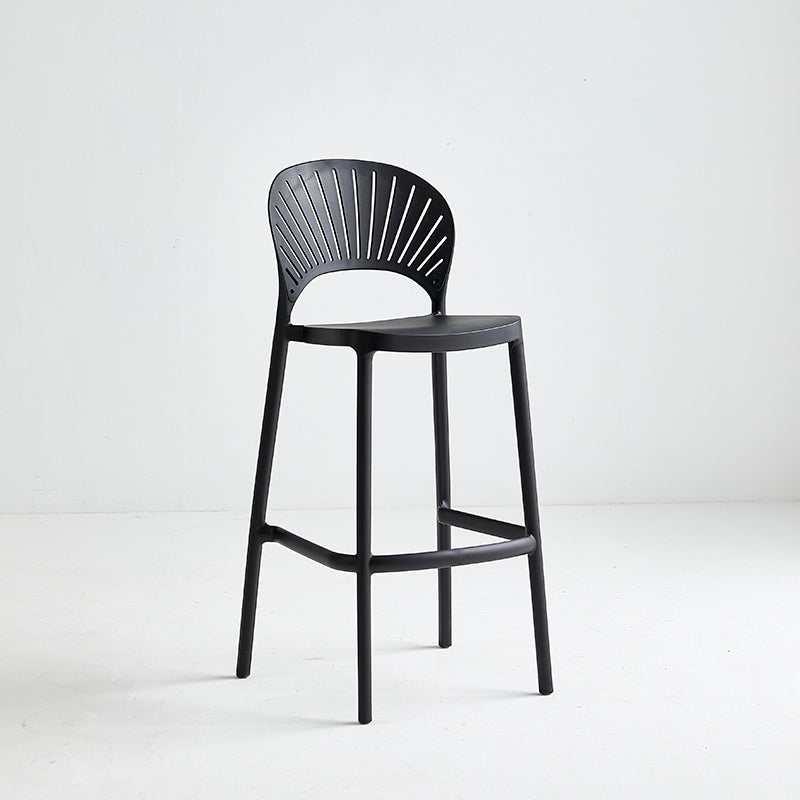 Industrial Armless Low Back Bar Stool Indoor Stackable Plastic Bar Stool Black 1 Piece Clearhalo 'Bar Furniture' 'Bar Stools' 'bar_stools' 'furn' 'furn_bar_stools' 'Furniture' 'Kitchen & Dining Furniture' 6556449