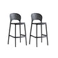 Industrial Armless Low Back Bar Stool Indoor Stackable Plastic Bar Stool Black 2 Piece Set Clearhalo 'Bar Furniture' 'Bar Stools' 'bar_stools' 'furn' 'furn_bar_stools' 'Furniture' 'Kitchen & Dining Furniture' 6556451
