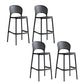 Industrial Armless Low Back Bar Stool Indoor Stackable Plastic Bar Stool Black 4 Piece Set Clearhalo 'Bar Furniture' 'Bar Stools' 'bar_stools' 'furn' 'furn_bar_stools' 'Furniture' 'Kitchen & Dining Furniture' 6556452