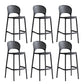 Industrial Armless Low Back Bar Stool Indoor Stackable Plastic Bar Stool Black 6 Piece Set Clearhalo 'Bar Furniture' 'Bar Stools' 'bar_stools' 'furn' 'furn_bar_stools' 'Furniture' 'Kitchen & Dining Furniture' 6556453