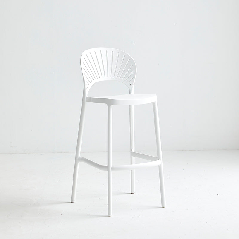 Industrial Armless Low Back Bar Stool Indoor Stackable Plastic Bar Stool White 1 Piece Clearhalo 'Bar Furniture' 'Bar Stools' 'bar_stools' 'furn' 'furn_bar_stools' 'Furniture' 'Kitchen & Dining Furniture' 6556455