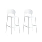 Industrial Armless Low Back Bar Stool Indoor Stackable Plastic Bar Stool White 2 Piece Set Clearhalo 'Bar Furniture' 'Bar Stools' 'bar_stools' 'furn' 'furn_bar_stools' 'Furniture' 'Kitchen & Dining Furniture' 6556456