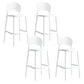 Industrial Armless Low Back Bar Stool Indoor Stackable Plastic Bar Stool White 4 Piece Set Clearhalo 'Bar Furniture' 'Bar Stools' 'bar_stools' 'furn' 'furn_bar_stools' 'Furniture' 'Kitchen & Dining Furniture' 6556457