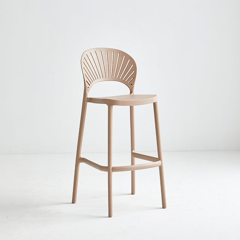 Industrial Armless Low Back Bar Stool Indoor Stackable Plastic Bar Stool Pink 1 Piece Clearhalo 'Bar Furniture' 'Bar Stools' 'bar_stools' 'furn' 'furn_bar_stools' 'Furniture' 'Kitchen & Dining Furniture' 6556460