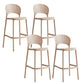 Industrial Armless Low Back Bar Stool Indoor Stackable Plastic Bar Stool Pink 4 Piece Set Clearhalo 'Bar Furniture' 'Bar Stools' 'bar_stools' 'furn' 'furn_bar_stools' 'Furniture' 'Kitchen & Dining Furniture' 6556462