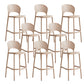 Industrial Armless Low Back Bar Stool Indoor Stackable Plastic Bar Stool Pink 8 Piece Set Clearhalo 'Bar Furniture' 'Bar Stools' 'bar_stools' 'furn' 'furn_bar_stools' 'Furniture' 'Kitchen & Dining Furniture' 6556464