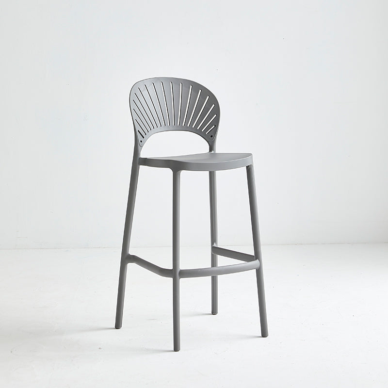 Industrial Armless Low Back Bar Stool Indoor Stackable Plastic Bar Stool Grey 1 Piece Clearhalo 'Bar Furniture' 'Bar Stools' 'bar_stools' 'furn' 'furn_bar_stools' 'Furniture' 'Kitchen & Dining Furniture' 6556465