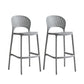 Industrial Armless Low Back Bar Stool Indoor Stackable Plastic Bar Stool Grey 2 Piece Set Clearhalo 'Bar Furniture' 'Bar Stools' 'bar_stools' 'furn' 'furn_bar_stools' 'Furniture' 'Kitchen & Dining Furniture' 6556466