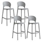 Industrial Armless Low Back Bar Stool Indoor Stackable Plastic Bar Stool Grey 4 Piece Set Clearhalo 'Bar Furniture' 'Bar Stools' 'bar_stools' 'furn' 'furn_bar_stools' 'Furniture' 'Kitchen & Dining Furniture' 6556467